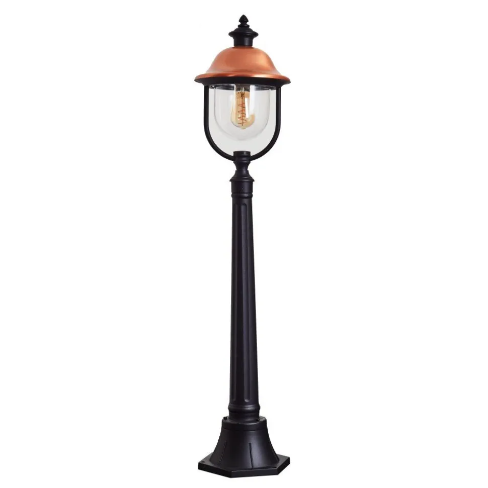 Borne Lumineuse Gascon Noir, 1 Lumiere
