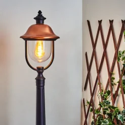 Borne Lumineuse Gascon Noir, 1 Lumiere