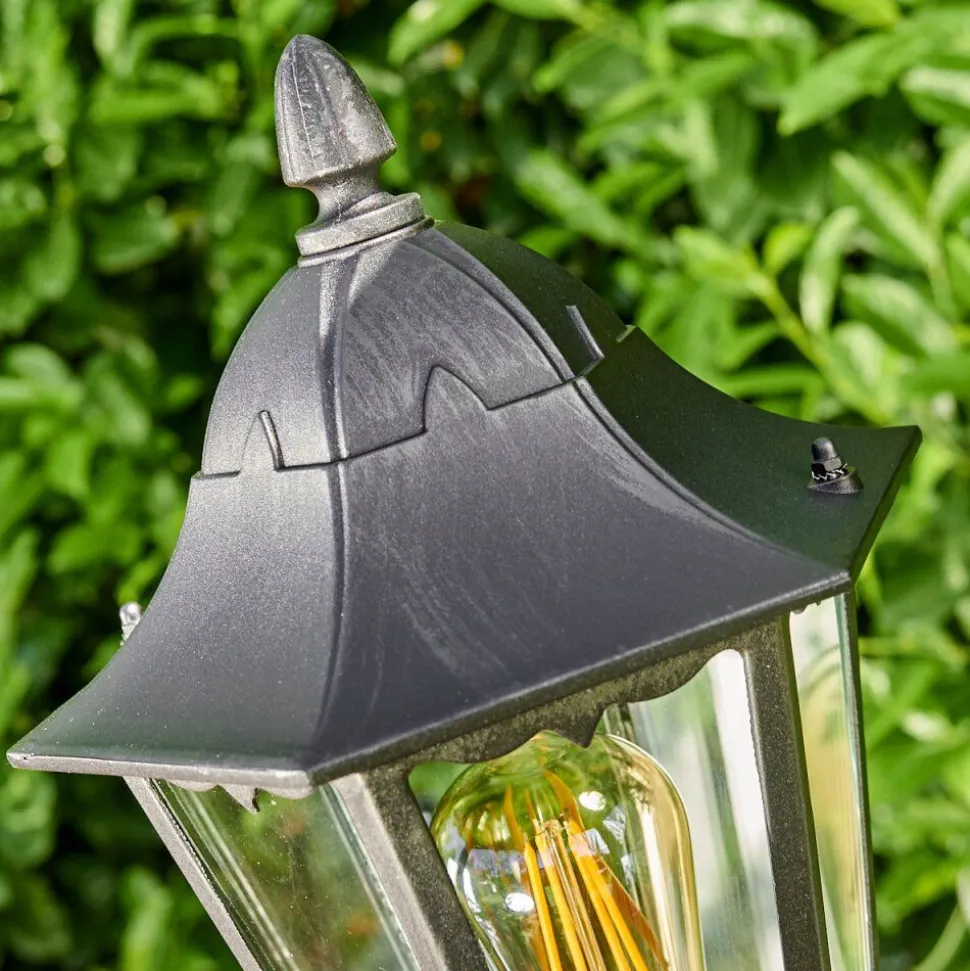 Borne Lumineuse Gilze Noir, Argente, 1 Lumiere
