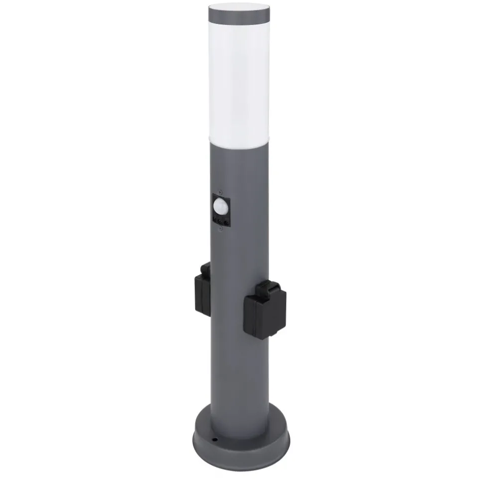 Borne Lumineuse Globo Boston Anthracite, 1 Lumiere, Detecteur De Mouvement