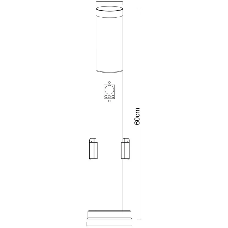 Borne Lumineuse Globo Boston Anthracite, 1 Lumiere, Detecteur De Mouvement