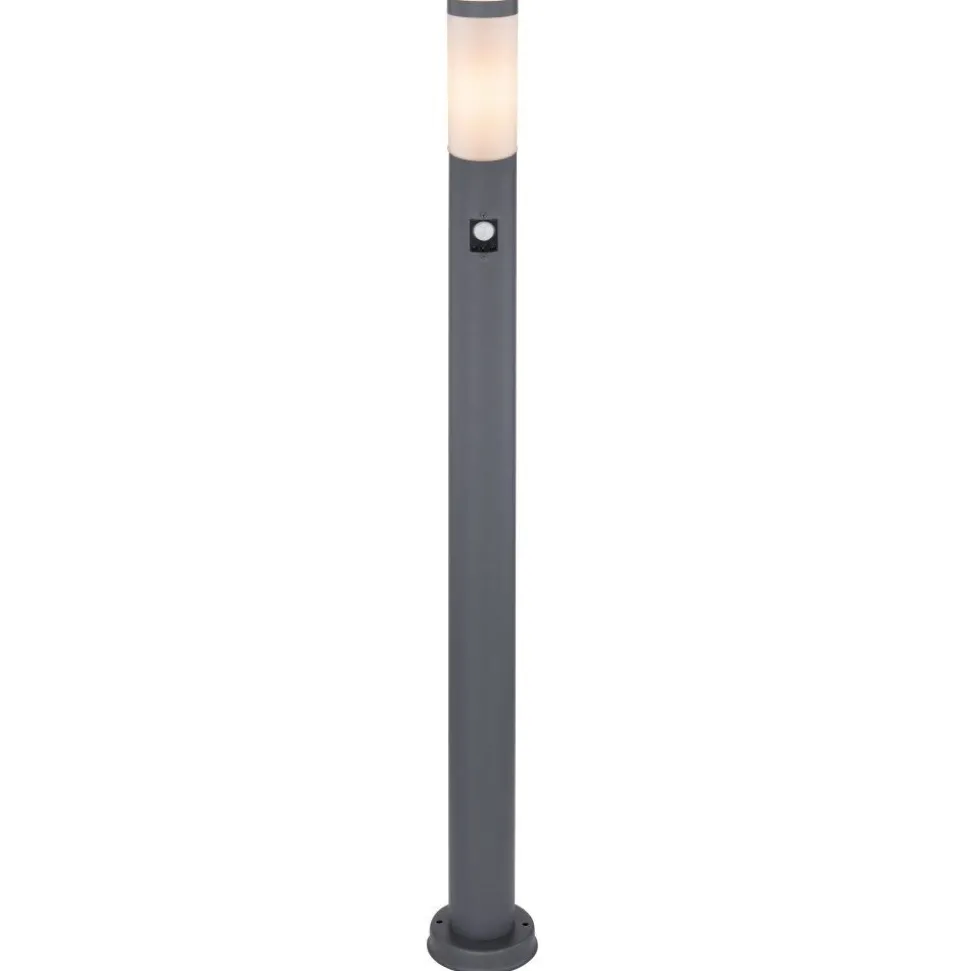 Borne Lumineuse Globo Boston Anthracite, 1 Lumiere, Detecteur De Mouvement
