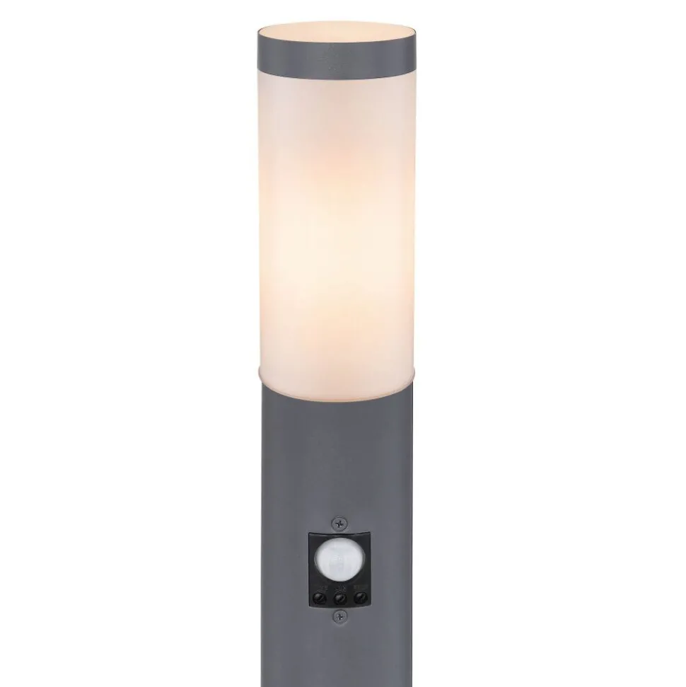 Borne Lumineuse Globo Boston Anthracite, 1 Lumiere, Detecteur De Mouvement