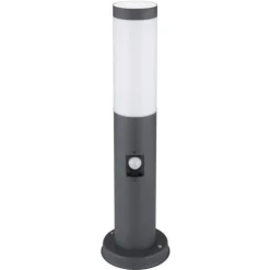 Borne Lumineuse Globo Boston Anthracite, 1 Lumiere, Detecteur De Mouvement
