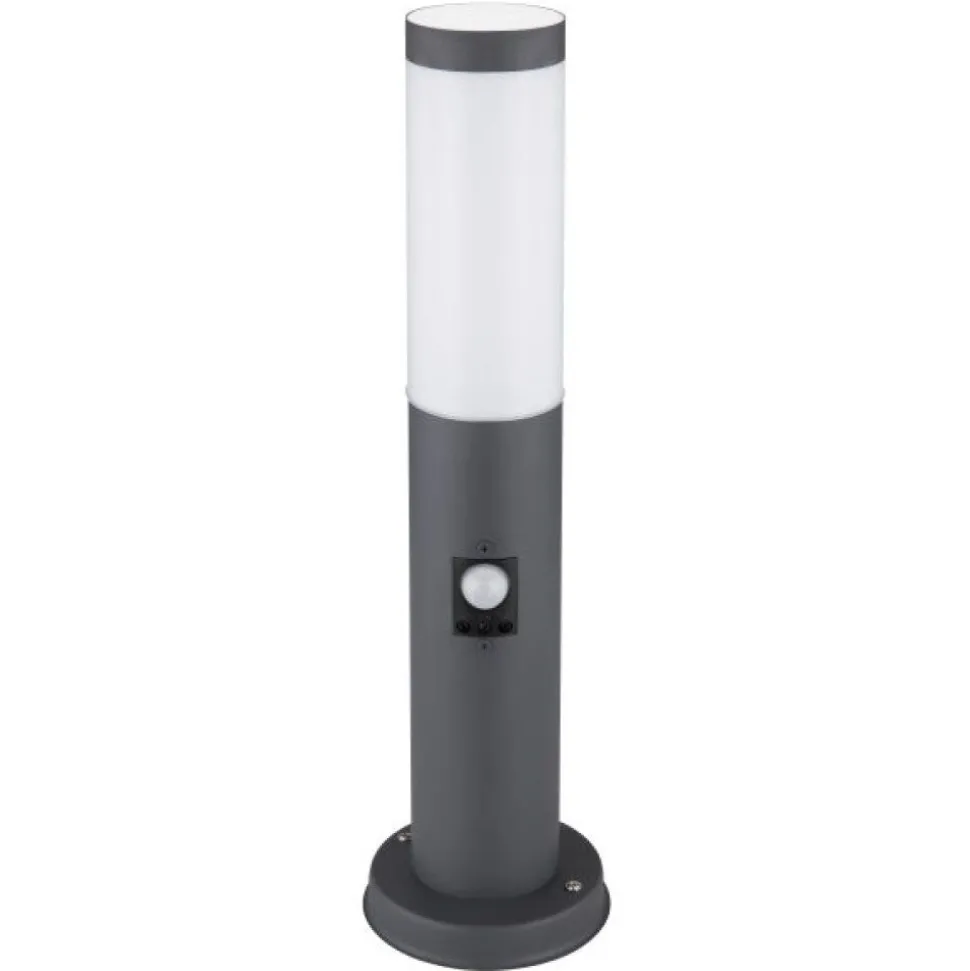 Borne Lumineuse Globo Boston Anthracite, 1 Lumiere, Detecteur De Mouvement