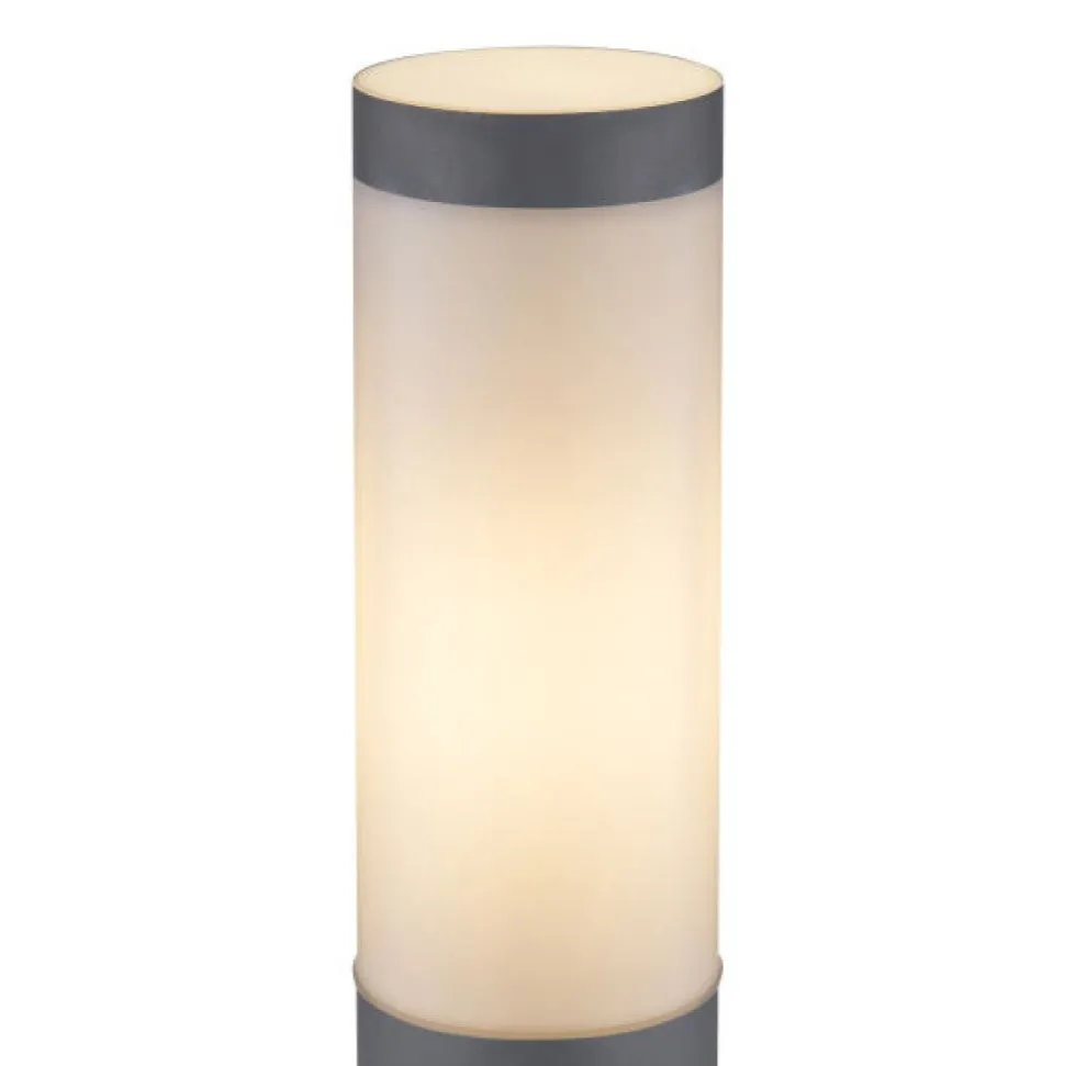 Borne Lumineuse Globo Boston Anthracite, 1 Lumiere, Detecteur De Mouvement