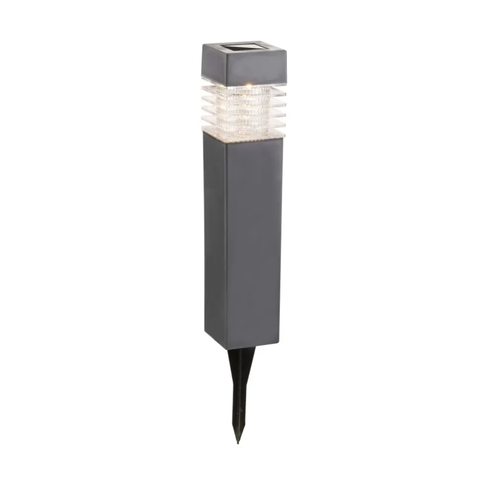 Borne Lumineuse Globo Solar Led Gris, 1 Lumiere