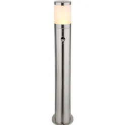 Borne Lumineuse Globo Xeloo Argente, 1 Lumiere, Detecteur De Mouvement