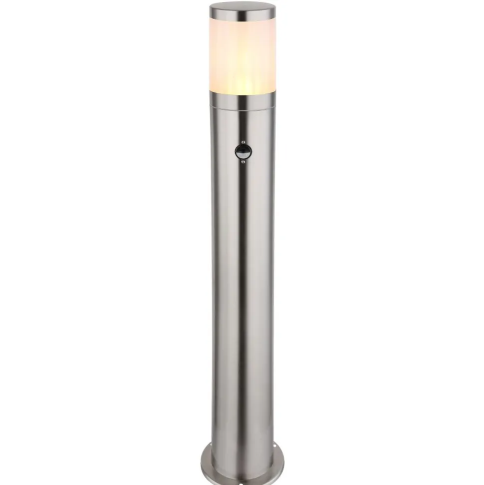 Borne Lumineuse Globo Xeloo Argente, 1 Lumiere, Detecteur De Mouvement