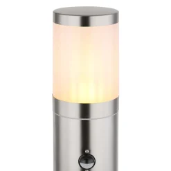 Borne Lumineuse Globo Xeloo Argente, 1 Lumiere, Detecteur De Mouvement