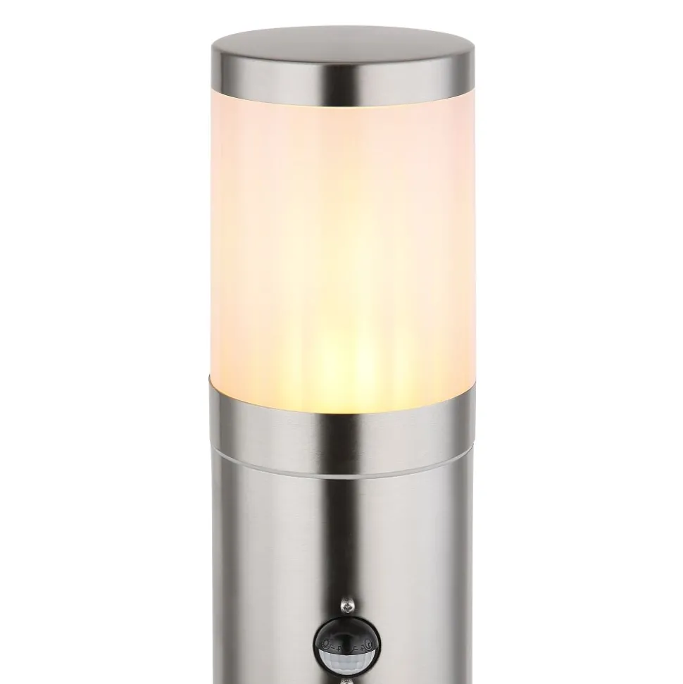 Borne Lumineuse Globo Xeloo Argente, 1 Lumiere, Detecteur De Mouvement