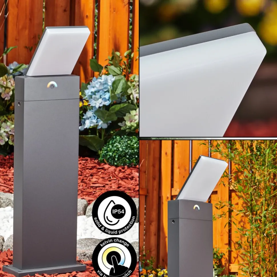 Borne Lumineuse Heraklion Led Anthracite, 1 Lumiere