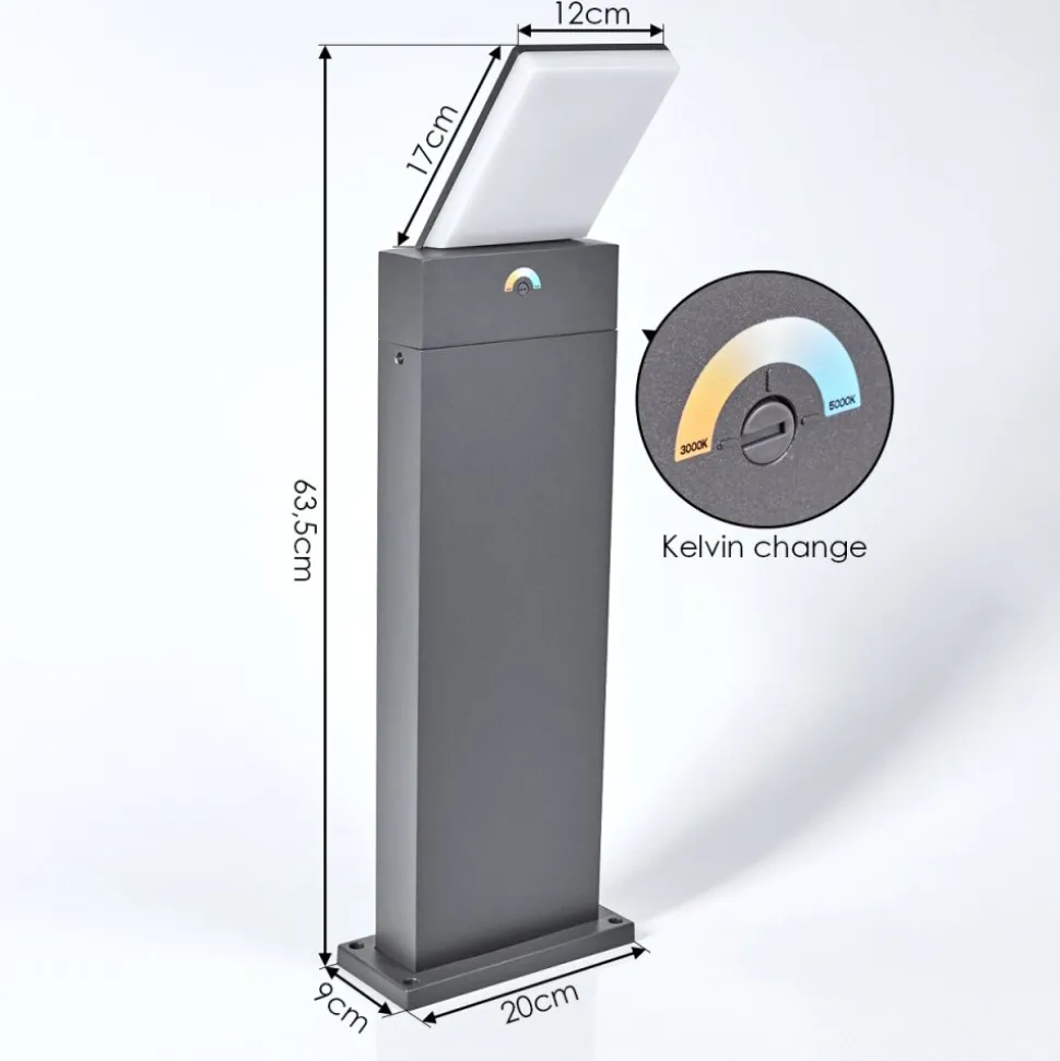 Borne Lumineuse Heraklion Led Anthracite, 1 Lumiere