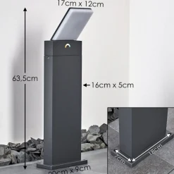 Borne Lumineuse Heraklion Led Anthracite, 1 Lumiere