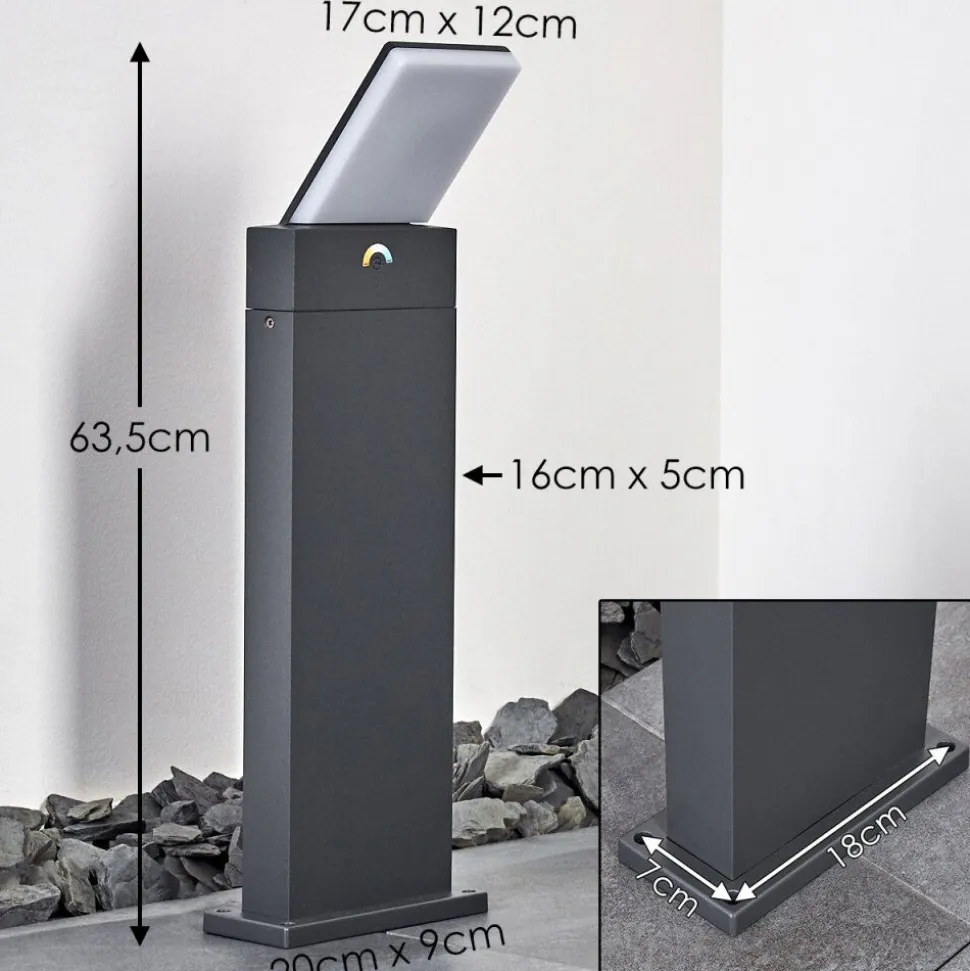 Borne Lumineuse Heraklion Led Anthracite, 1 Lumiere