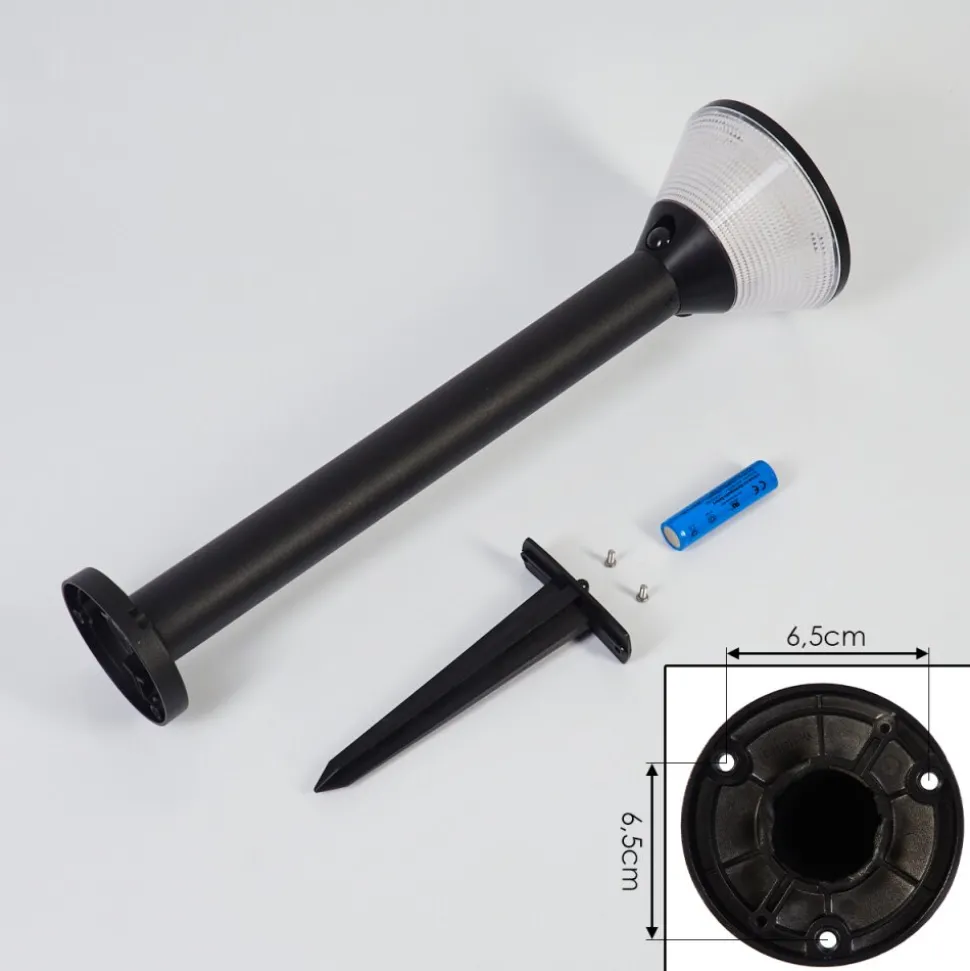 Borne Lumineuse Joennierni Led Noir, 1 Lumiere, Detecteur De Mouvement, Changeur De Couleurs