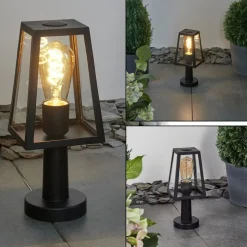 Borne Lumineuse Juanico Noir, 1 Lumiere