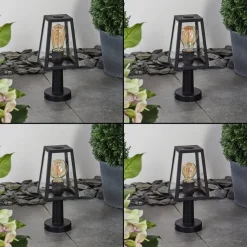 Borne Lumineuse Juanico Noir, 1 Lumiere