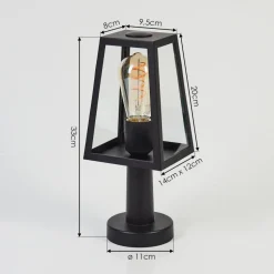 Borne Lumineuse Juanico Noir, 1 Lumiere