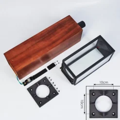 Borne Lumineuse Kiwalik Bois Fonce, Noir, 1 Lumiere