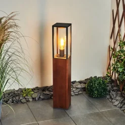 Borne Lumineuse Kiwalik Bois Fonce, Noir, 1 Lumiere