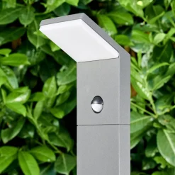 Borne Lumineuse Korup Led Anthracite, 1 Lumiere, Detecteur De Mouvement