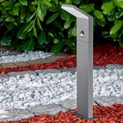 Borne Lumineuse Korup Led Anthracite, 1 Lumiere, Detecteur De Mouvement