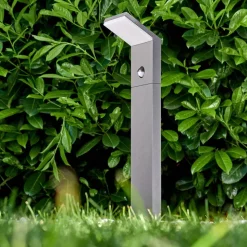 Borne Lumineuse Korup Led Anthracite, 1 Lumiere, Detecteur De Mouvement