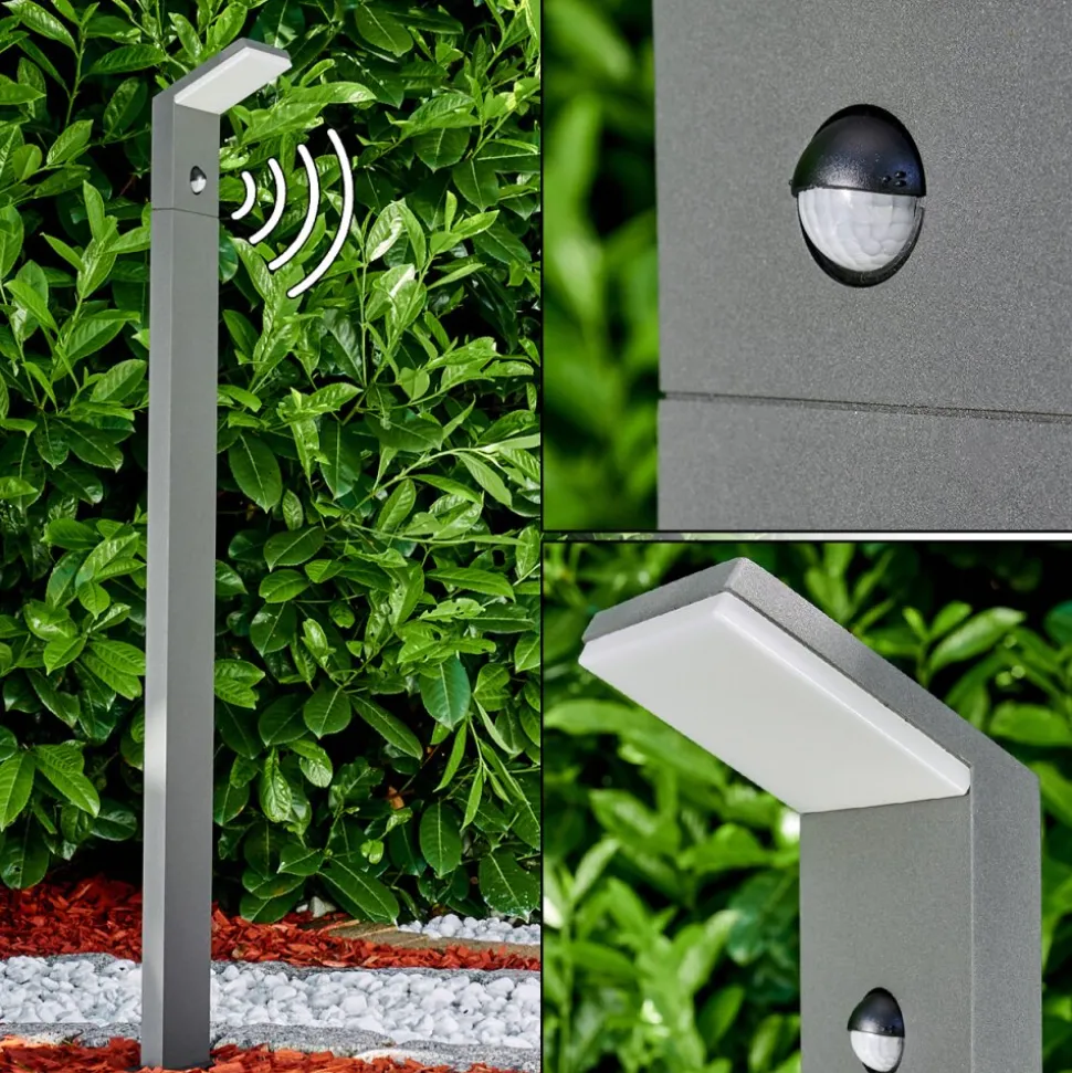 Borne Lumineuse Korup Led Anthracite, 1 Lumiere, Detecteur De Mouvement