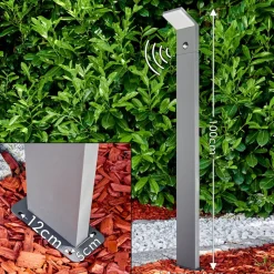 Borne Lumineuse Korup Led Anthracite, 1 Lumiere, Detecteur De Mouvement