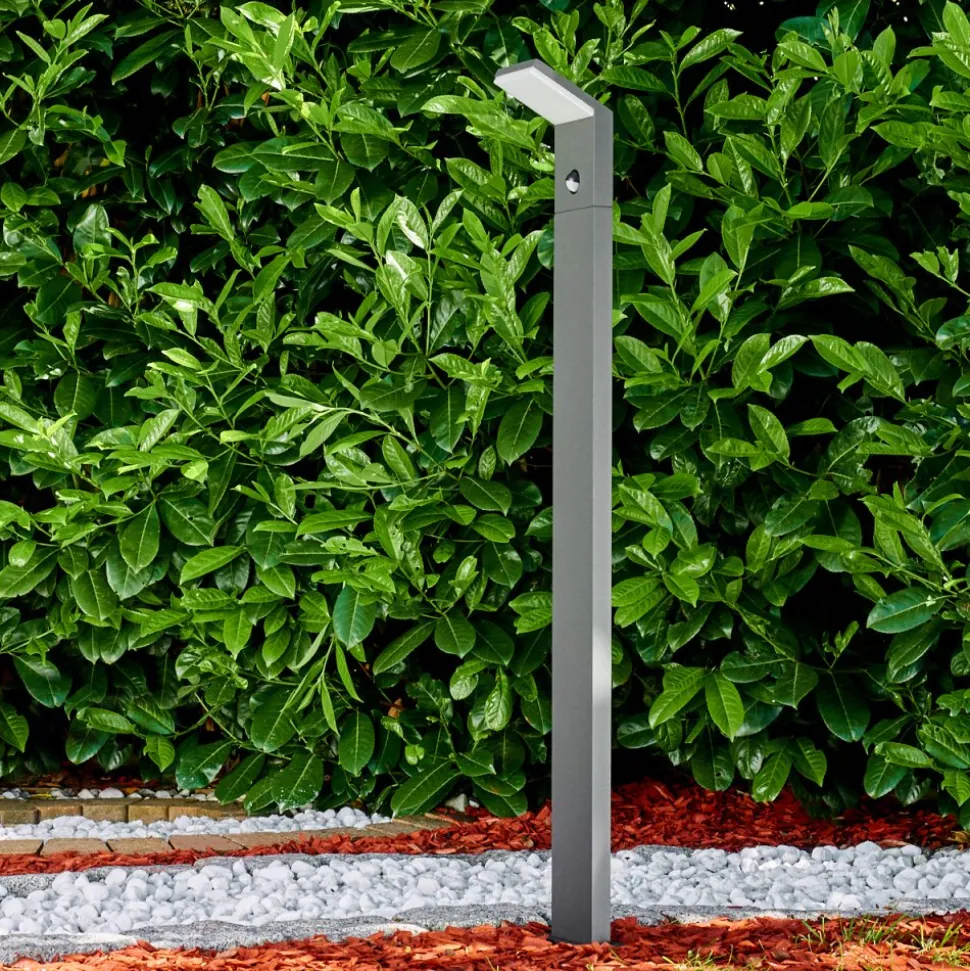 Borne Lumineuse Korup Led Anthracite, 1 Lumiere, Detecteur De Mouvement