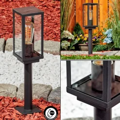 Borne Lumineuse Lapa Noir, 1 Lumiere