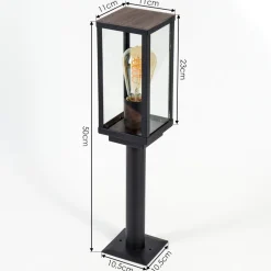 Borne Lumineuse Lapa Noir, 1 Lumiere