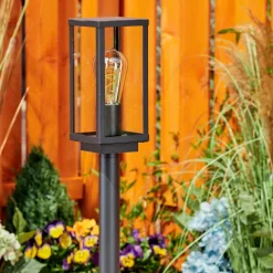 Borne Lumineuse Lapa Noir, 1 Lumiere