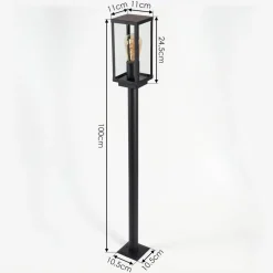 Borne Lumineuse Lapa Noir, 1 Lumiere