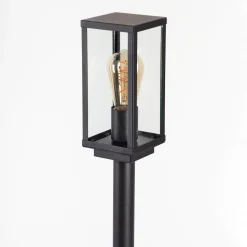 Borne Lumineuse Lapa Noir, 1 Lumiere