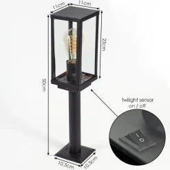 Borne Lumineuse Lapa Noir, 1 Lumiere