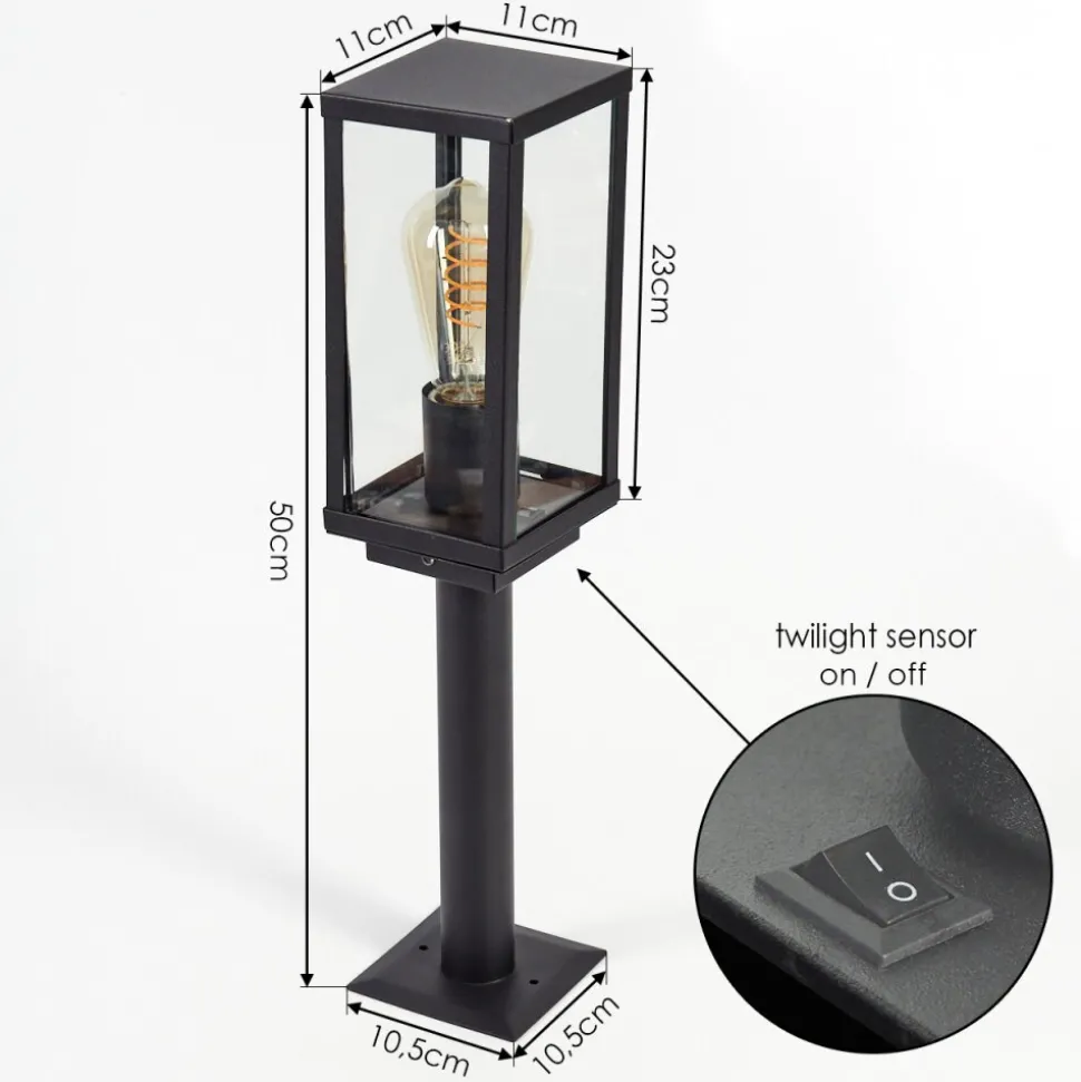 Borne Lumineuse Lapa Noir, 1 Lumiere