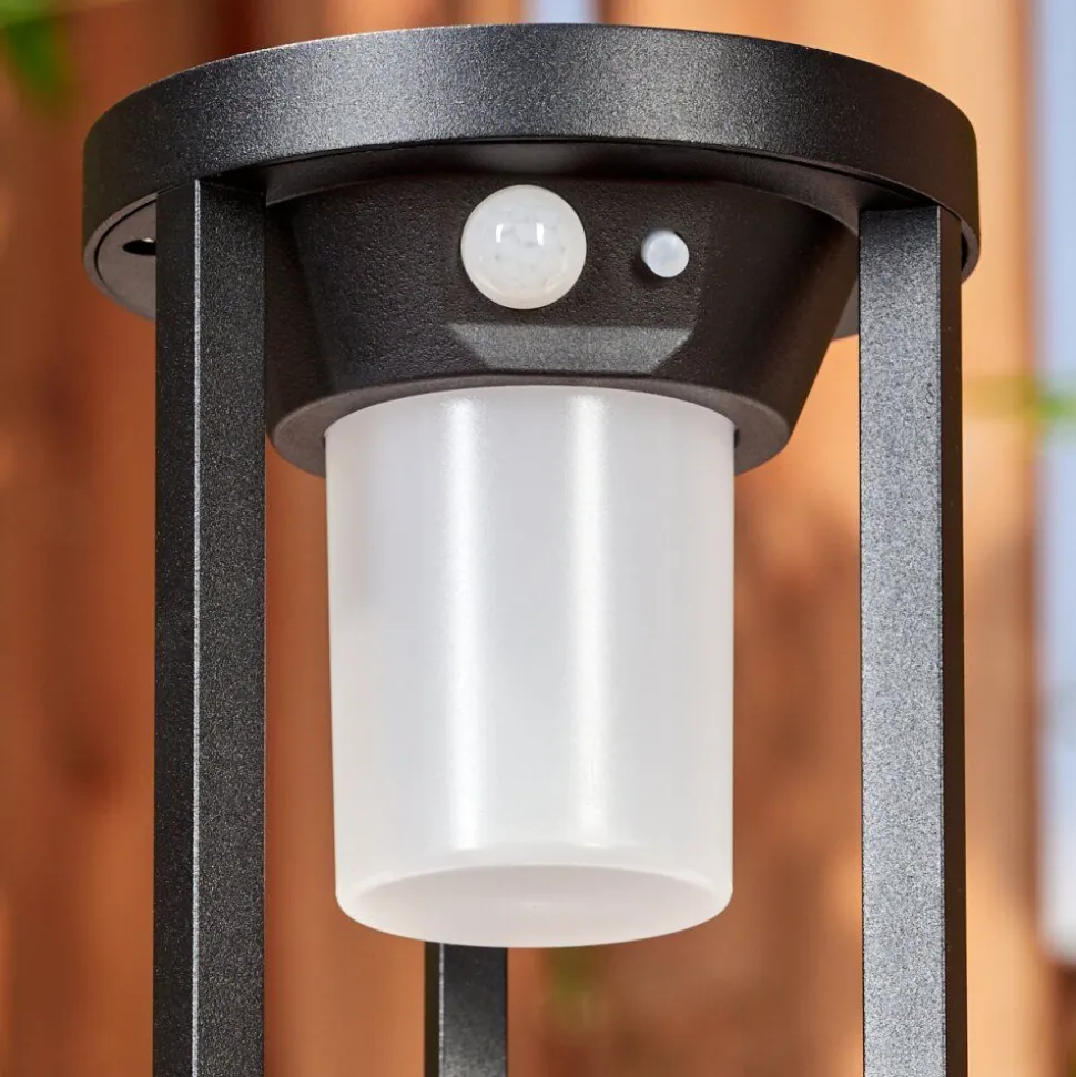 Borne Lumineuse Lokpano Led Noir, Blanc, 1 Lumiere, Detecteur De Mouvement