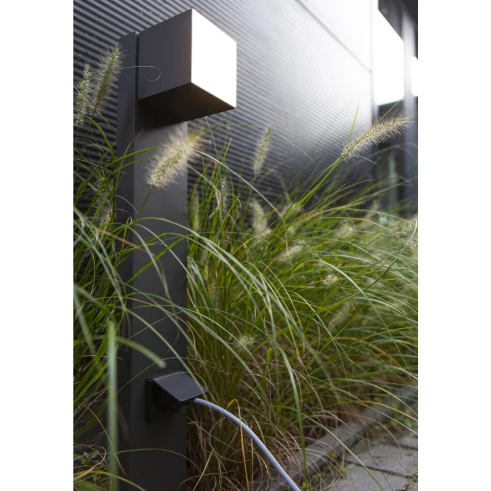 Borne Lumineuse Lutec Cuba Led Anthracite, 1 Lumiere