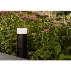 Borne Lumineuse Lutec Mains Led Noir, 1 Lumiere