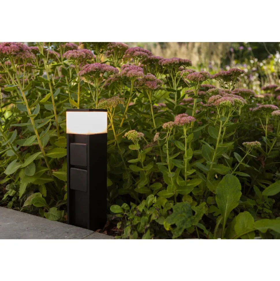 Borne Lumineuse Lutec Mains Led Noir, 1 Lumiere
