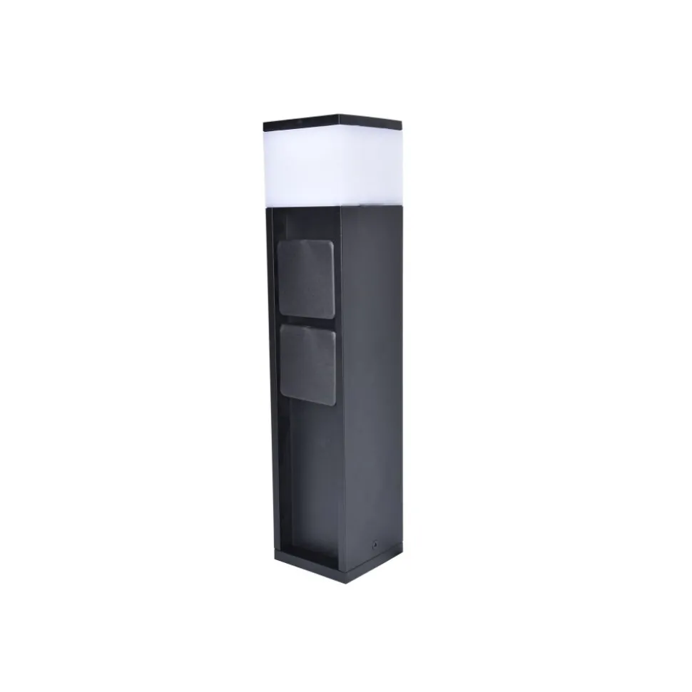 Borne Lumineuse Lutec Mains Led Noir, 1 Lumiere