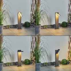 Borne Lumineuse Lyckan Led Anthracite, 1 Lumiere, Detecteur De Mouvement