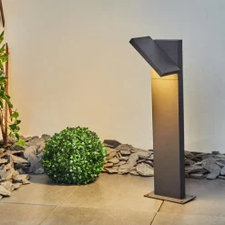 Borne Lumineuse Lyckan Led Anthracite, 1 Lumiere, Detecteur De Mouvement