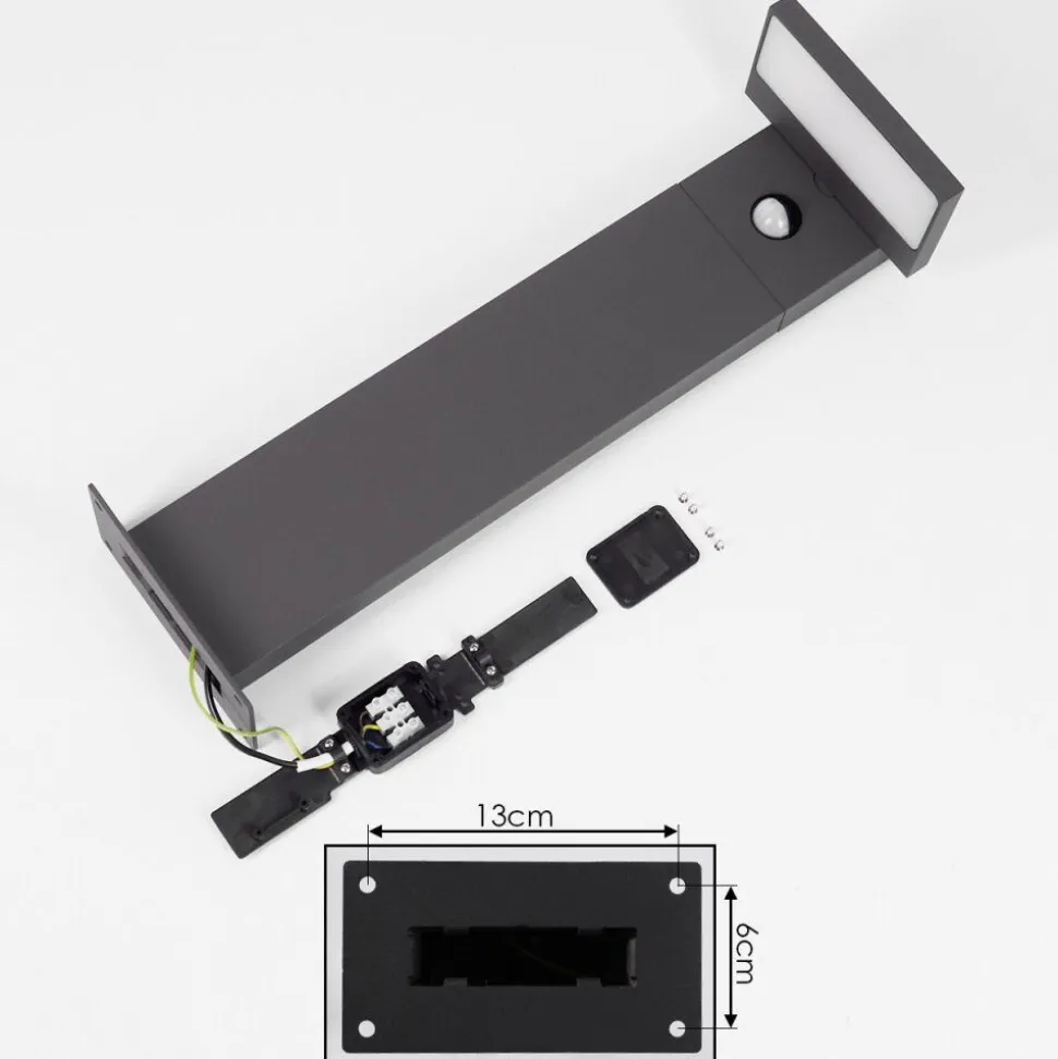 Borne Lumineuse Lyckan Led Anthracite, 1 Lumiere, Detecteur De Mouvement