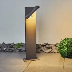 Borne Lumineuse Lyckan Led Anthracite, 1 Lumiere, Detecteur De Mouvement