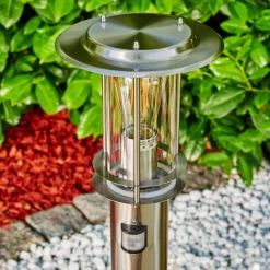 Borne Lumineuse Mulo Acier Inoxydable, 1 Lumiere, Detecteur De Mouvement