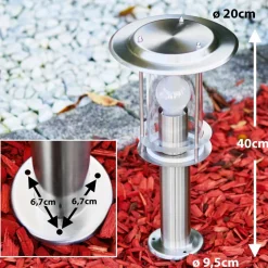 Borne Lumineuse Mulo Acier Inoxydable, 1 Lumiere