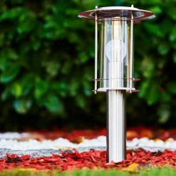 Borne Lumineuse Mulo Acier Inoxydable, 1 Lumiere